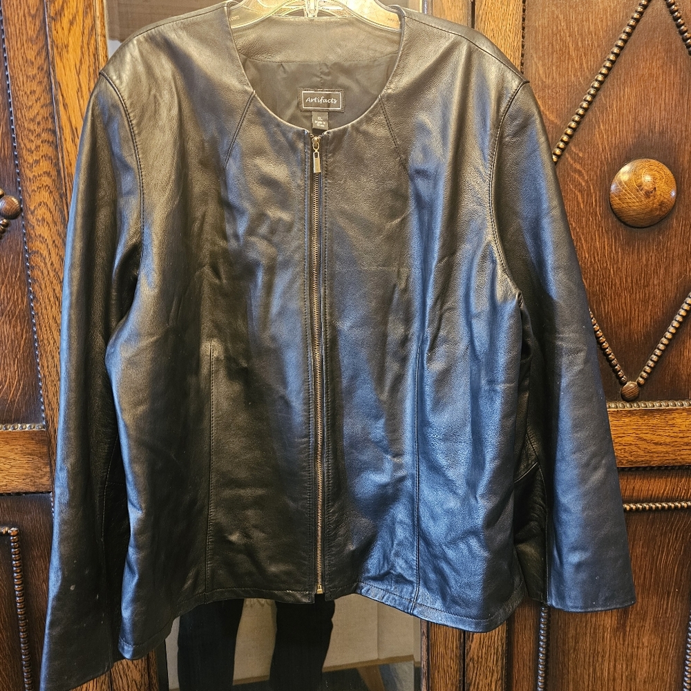 Black leather jacket